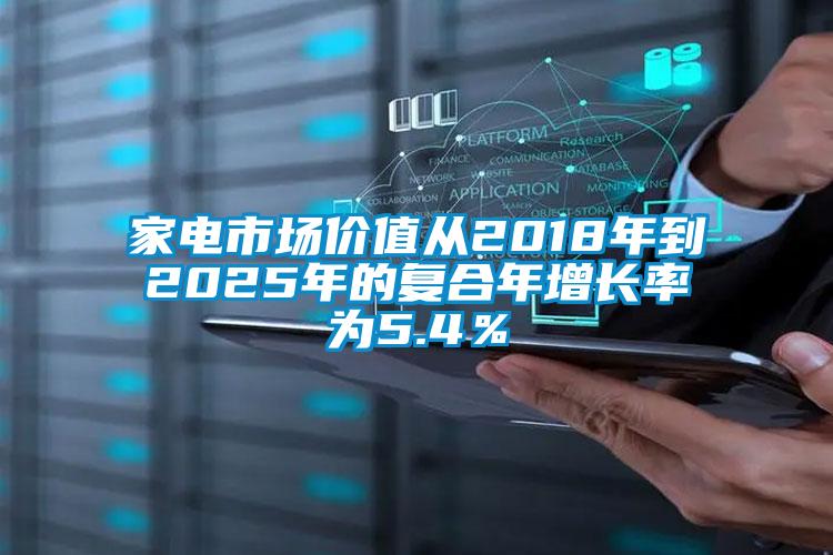 家电市场价值从2018年到2025年的复合年增长率为5.4％